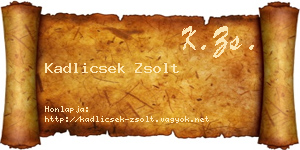 Kadlicsek Zsolt névjegykártya